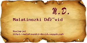 Malatinszki Dávid névjegykártya